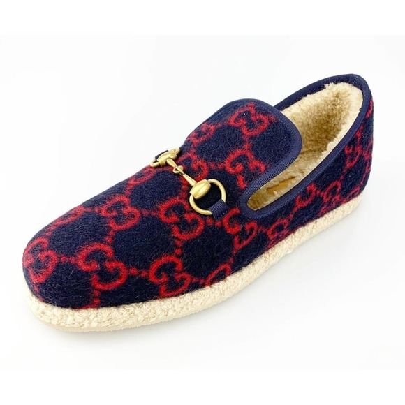 Gucci Shoes - NIB Authentic Gucci Women GG wool loafers in Blue Size 40/US 10